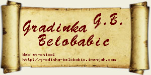 Gradinka Belobabić vizit kartica